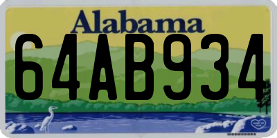AL license plate 64AB934