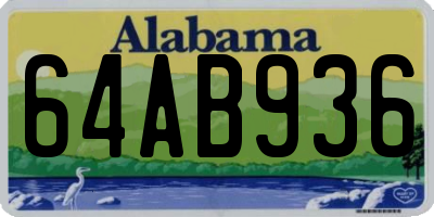 AL license plate 64AB936