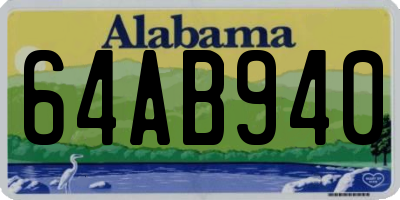 AL license plate 64AB940