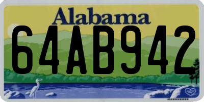 AL license plate 64AB942