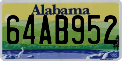 AL license plate 64AB952