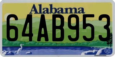 AL license plate 64AB953