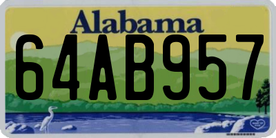 AL license plate 64AB957