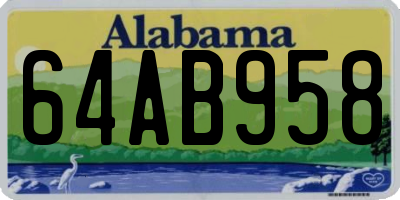 AL license plate 64AB958