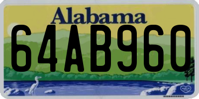 AL license plate 64AB960