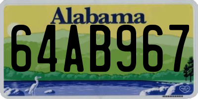 AL license plate 64AB967