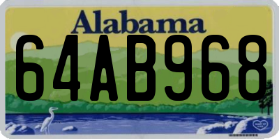 AL license plate 64AB968