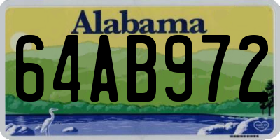 AL license plate 64AB972
