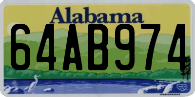 AL license plate 64AB974
