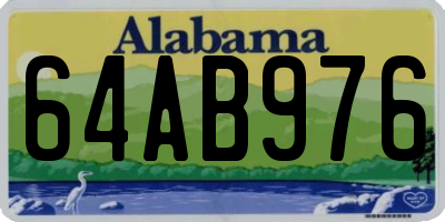 AL license plate 64AB976
