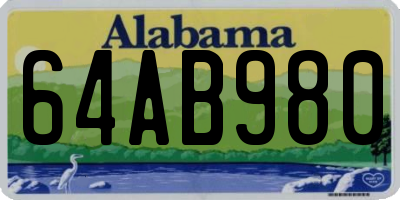 AL license plate 64AB980