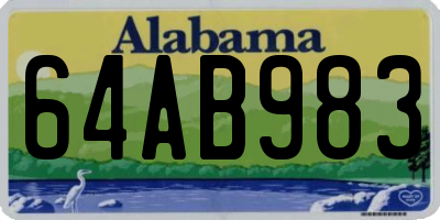 AL license plate 64AB983