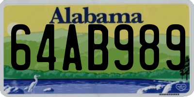 AL license plate 64AB989