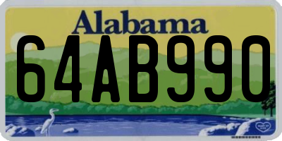 AL license plate 64AB990