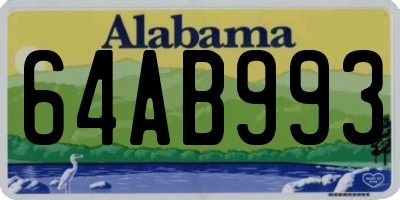 AL license plate 64AB993
