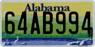 AL license plate 64AB994