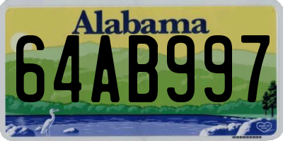 AL license plate 64AB997