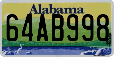 AL license plate 64AB998