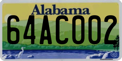 AL license plate 64AC002