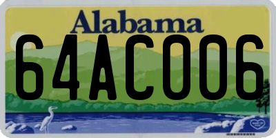 AL license plate 64AC006