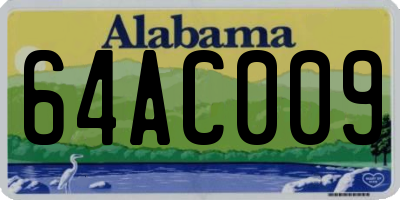 AL license plate 64AC009