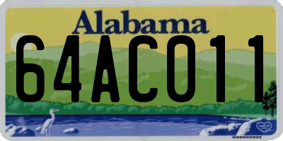 AL license plate 64AC011