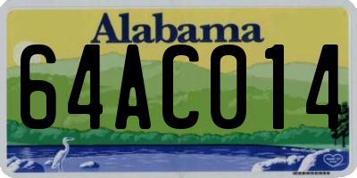 AL license plate 64AC014