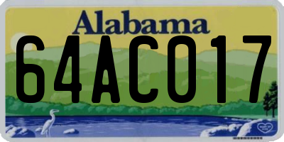 AL license plate 64AC017