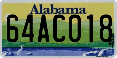 AL license plate 64AC018