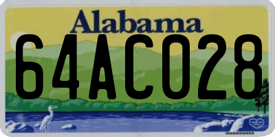 AL license plate 64AC028