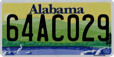 AL license plate 64AC029