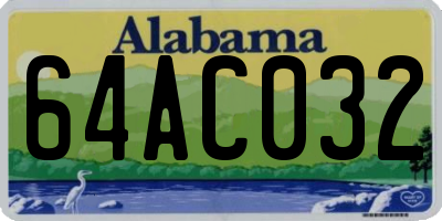 AL license plate 64AC032