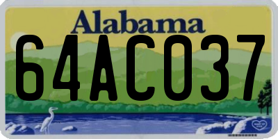 AL license plate 64AC037