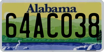 AL license plate 64AC038