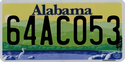 AL license plate 64AC053