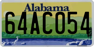 AL license plate 64AC054