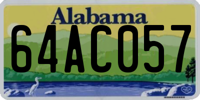 AL license plate 64AC057