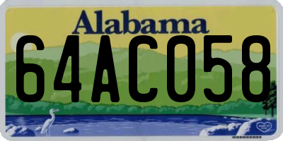 AL license plate 64AC058