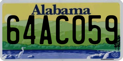 AL license plate 64AC059