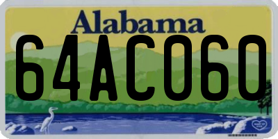 AL license plate 64AC060