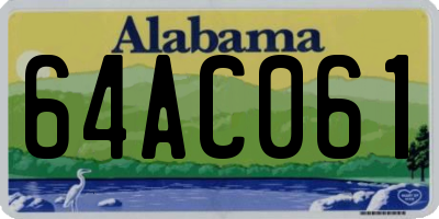 AL license plate 64AC061