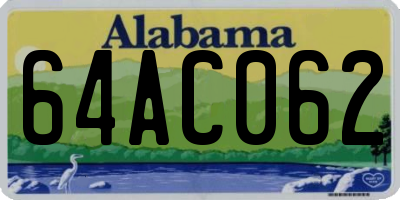 AL license plate 64AC062