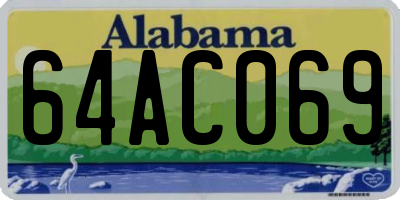 AL license plate 64AC069