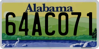AL license plate 64AC071