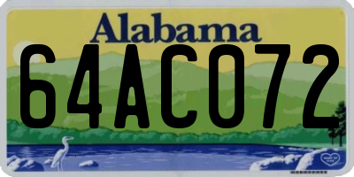 AL license plate 64AC072
