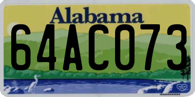 AL license plate 64AC073