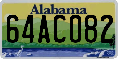 AL license plate 64AC082