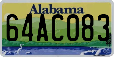 AL license plate 64AC083