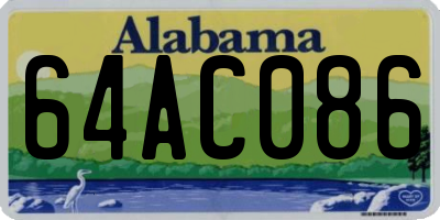 AL license plate 64AC086