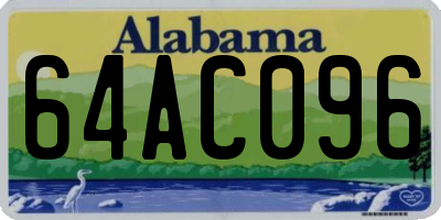 AL license plate 64AC096